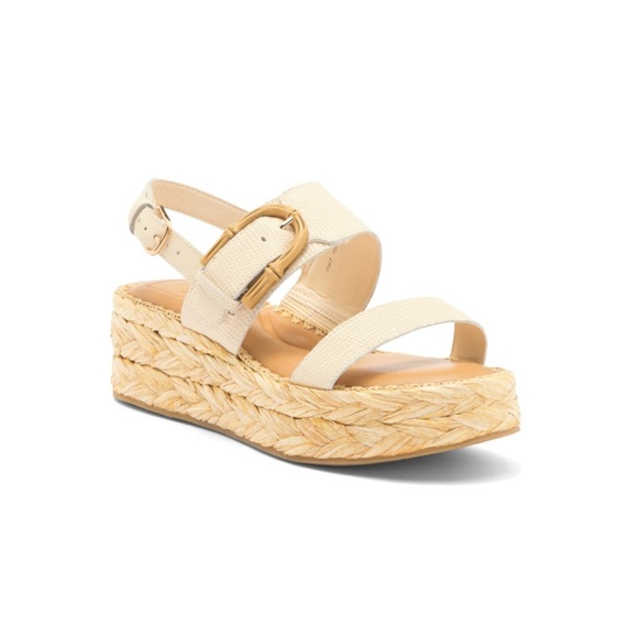 Dolce Vita Shoes - Dolce Vita Cream Chera Platform slingback Wedge Sandals shoe size 9.5 10